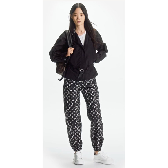 Louis Vuitton Stencil Effect Black White Monogram Logo Jogging Jogger Pants 40 - Picture 5 of 12